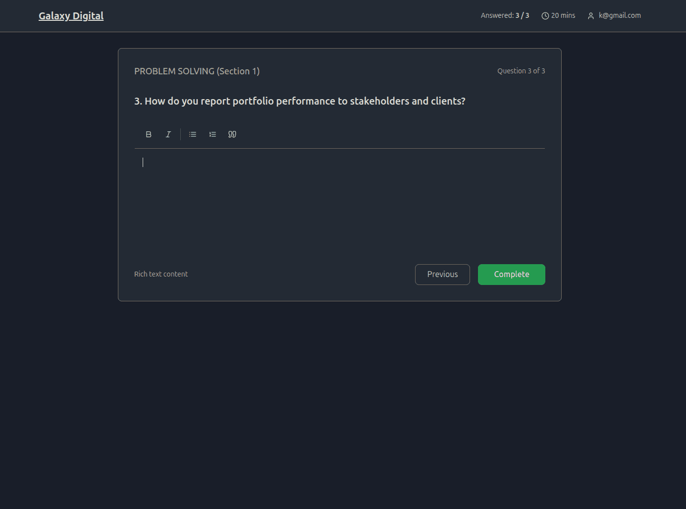 Fake interview question 3 on the scam website